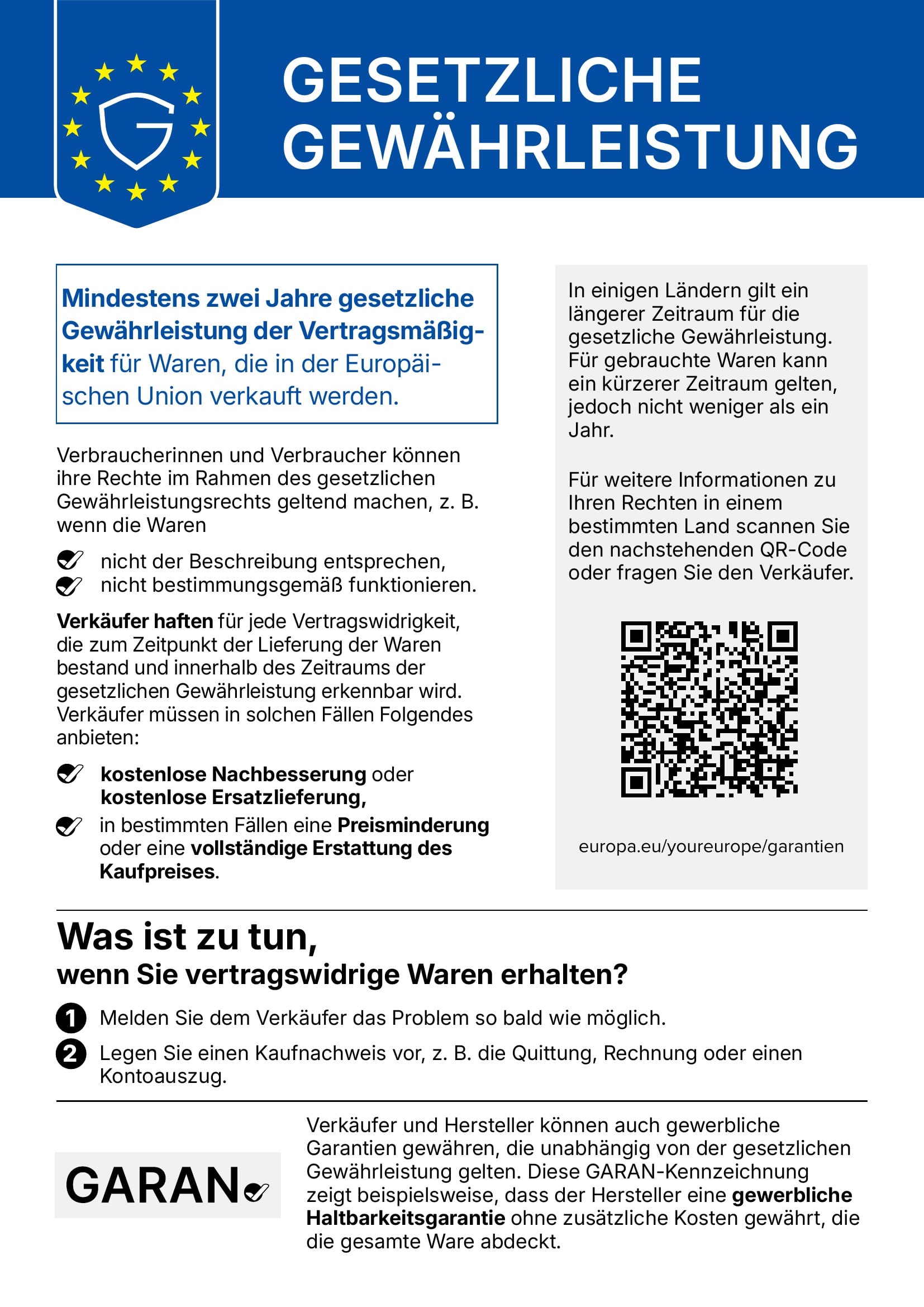 Gewährleistungshinweis Stelanntis 2026